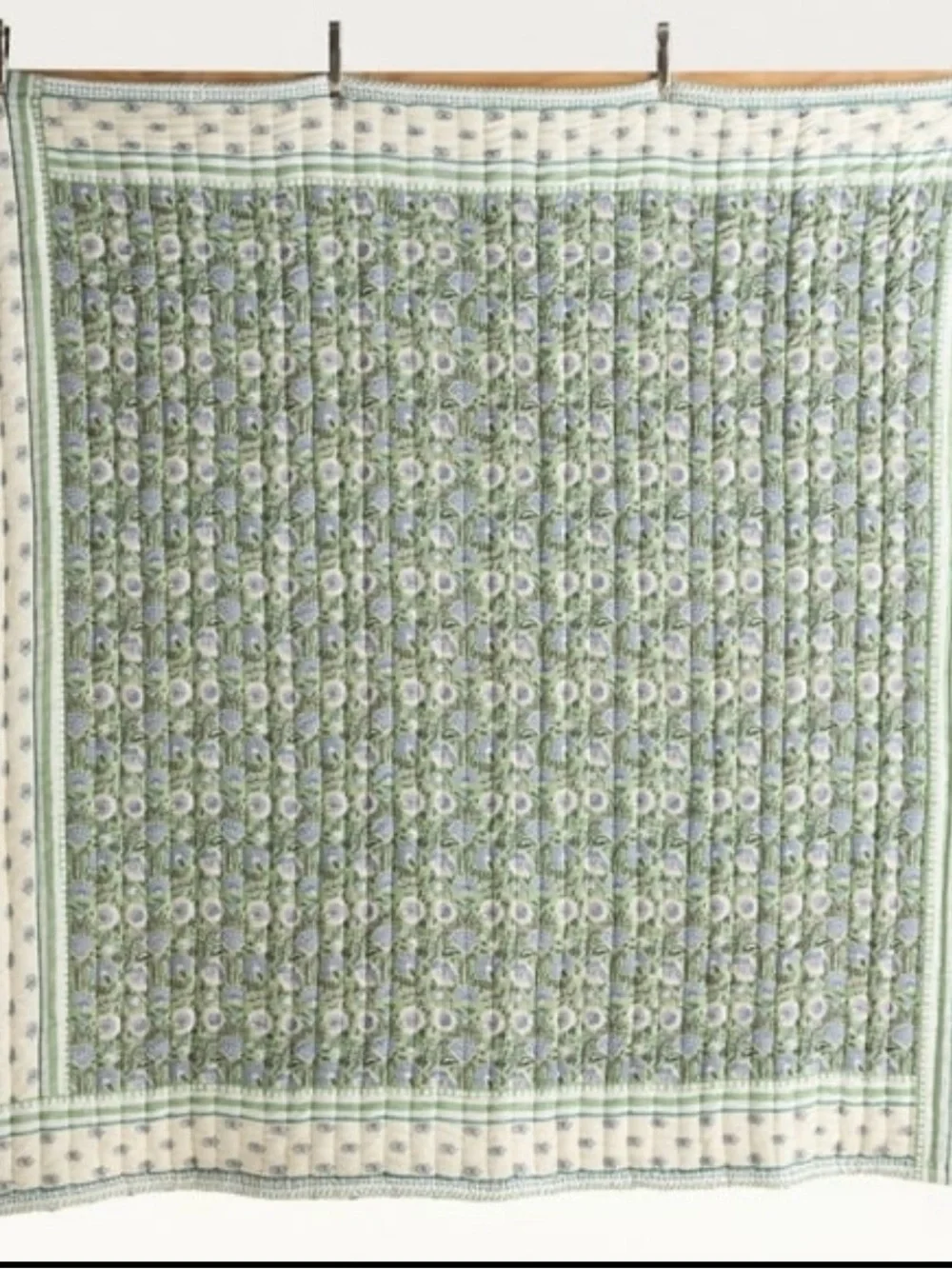 Anthropologie Cotton Voile Printed Quilt Size Queen NWT